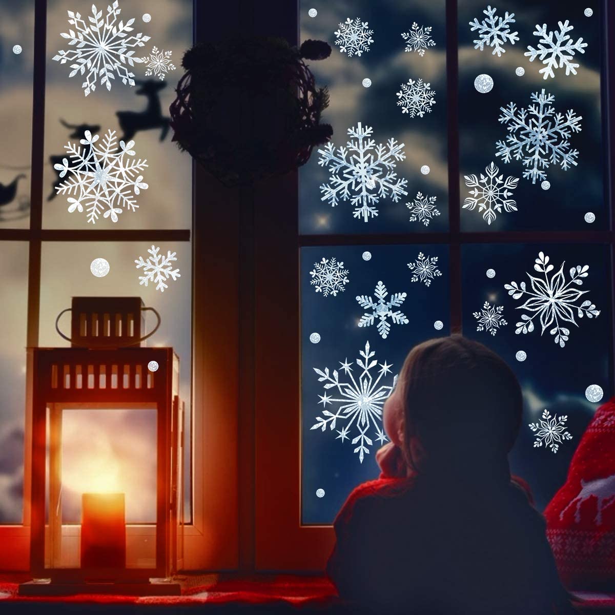 318 Pcs Snowflake Window Clings - White Christmas Decorative Stickers (10 Sheets) for Holiday Home Decor, Winter Party, and Festive Window Designs
