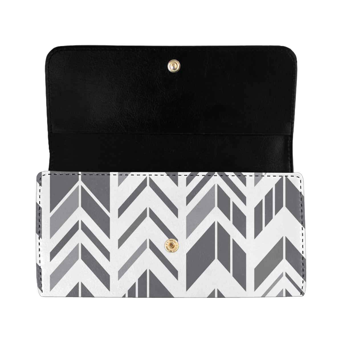 Geometric Chevron Women's Trifold Clutch Wallet - Stylish Card Holder Purse for Everyday Use, Travel & Special Occasions