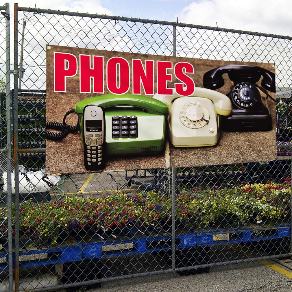 Durable 48x96 Inches Vinyl Banner with 8 Grommets - Weatherproof Outdoor Advertising Sign for Retail, Industrial & Yard Use | Multiple Sizes Available for Phones & Events