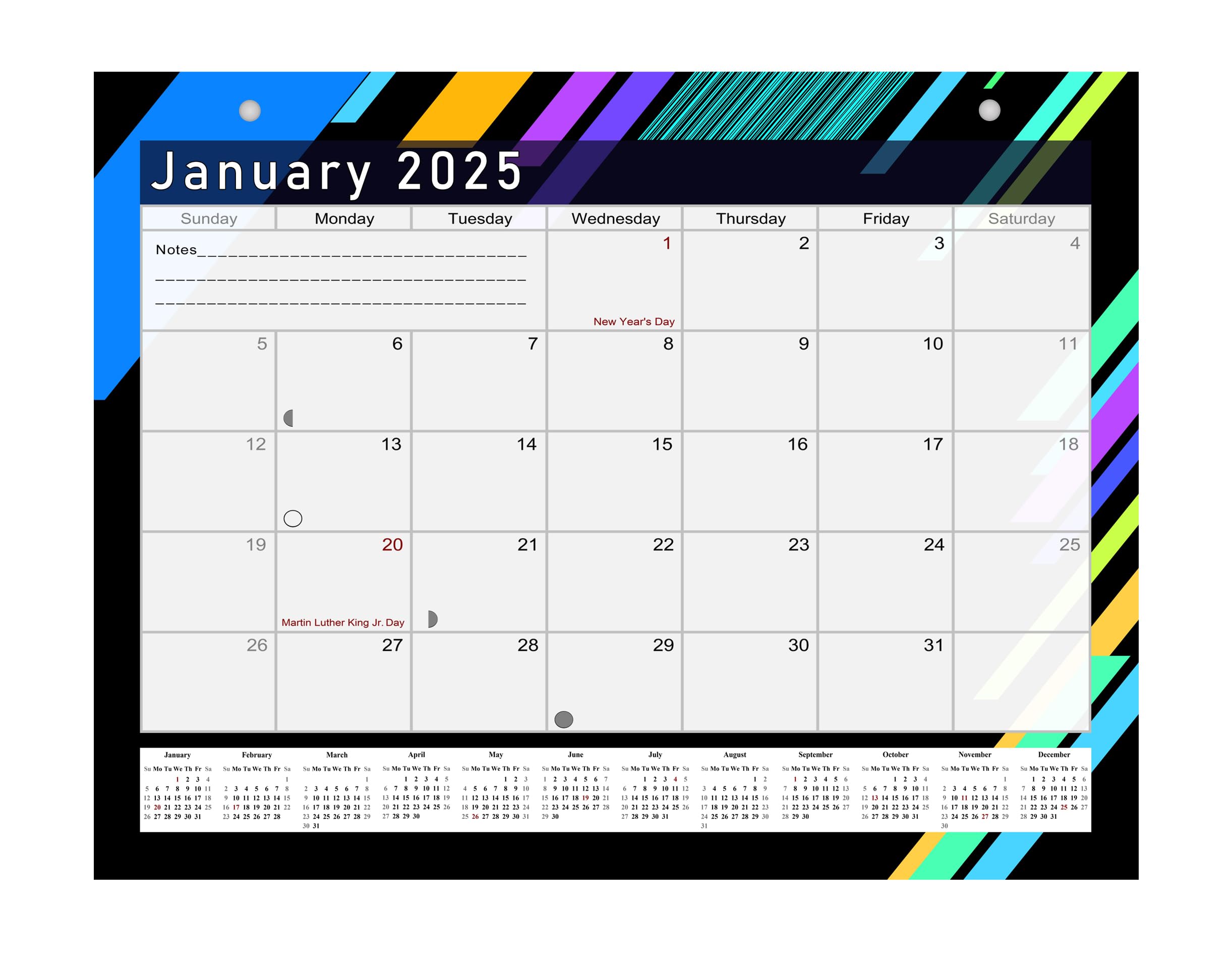 2024-2025 18-Month Magnetic & Desk Calendar - Wall/Desktop Planner with Stickers - Perfect for Office, Home, School & Gift Giving (Edition #13)