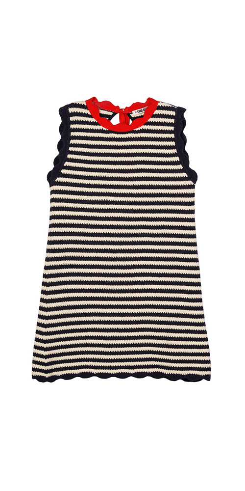 Stylish Fasano Striped Crochet Mini Dress for Women | Summer Beach Party & Boho Outfit