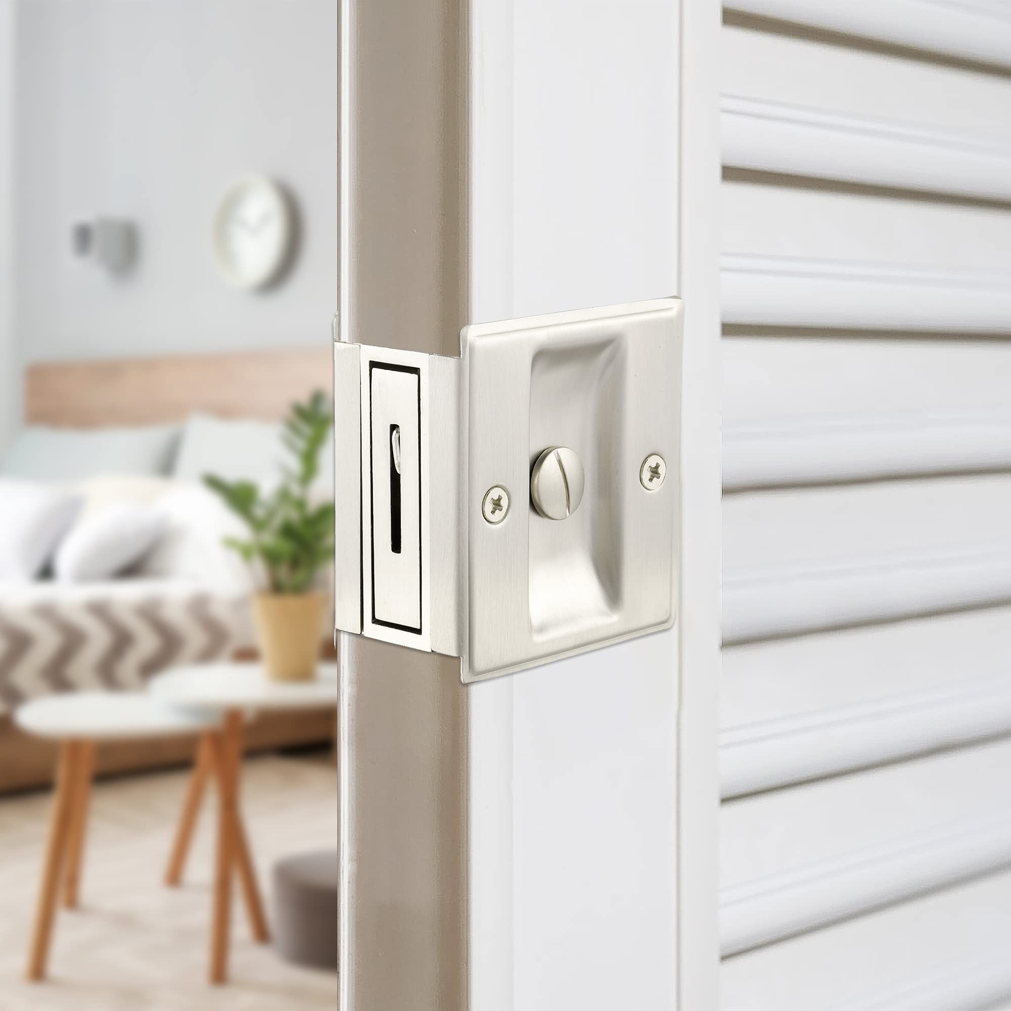 Stainless Steel Pocket Door Lock 2-3/4