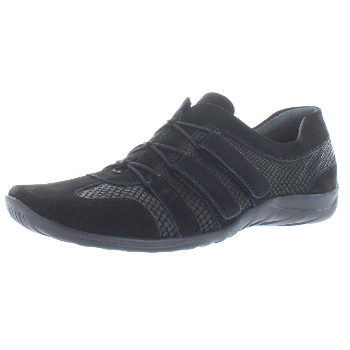 Walking Cradles Women's Comfortable Slip-On Sneakers - Soft Nubuck Leather, Black, Size 9.5 Narrow (AA,N) - Perfect for Work, Travel & Everyday Wear