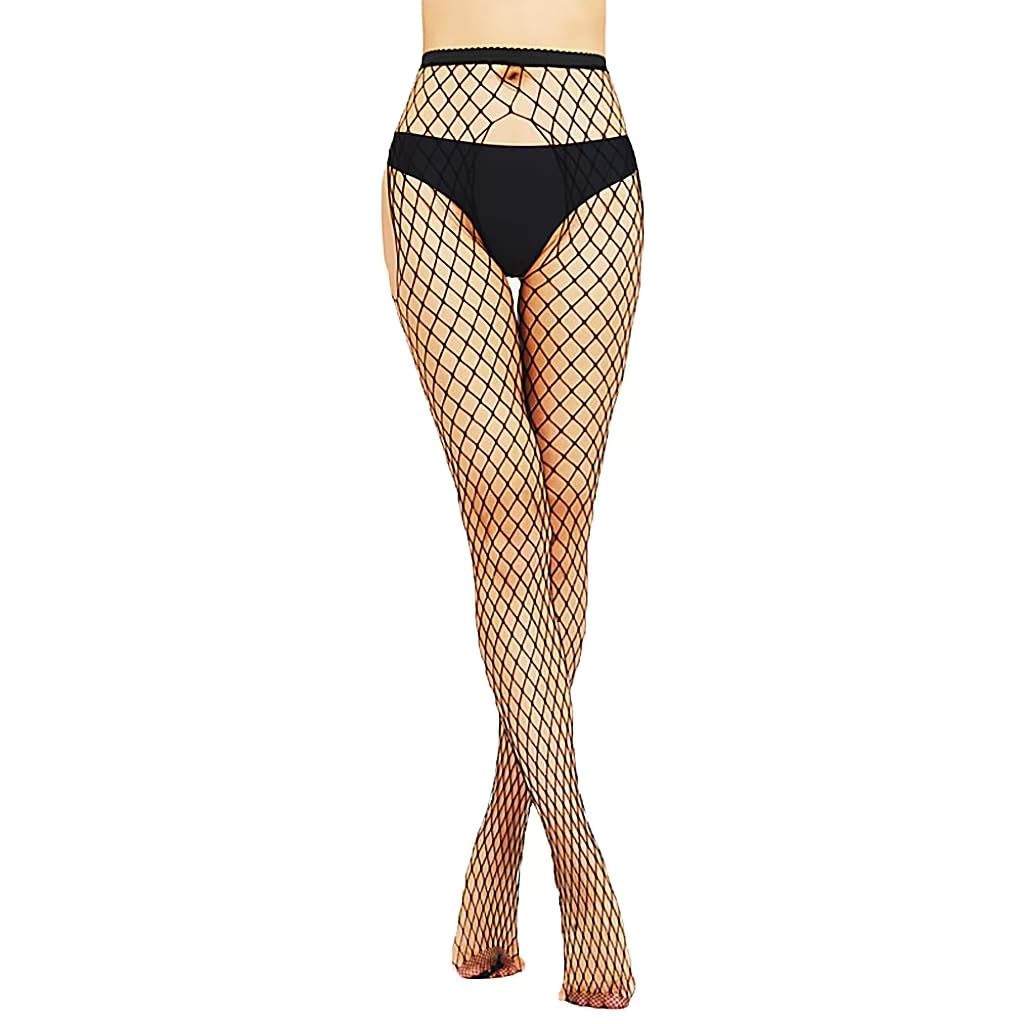 Confonze Women's Fishnet Stockings - High Waist Sheer Mesh Pantyhose for Sexy Outfits & Cosplay - Perfect for Halloween, Parties & Date Nights