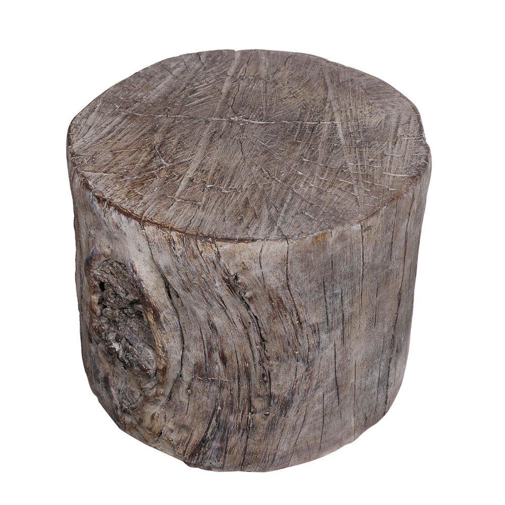 A&B Home Tree Stump Cement Stool - Modern Outdoor & Indoor Garden Stool, Side Table, or Decorative Accent - Perfect for Patio, Living Room, or Bedroom Decor
