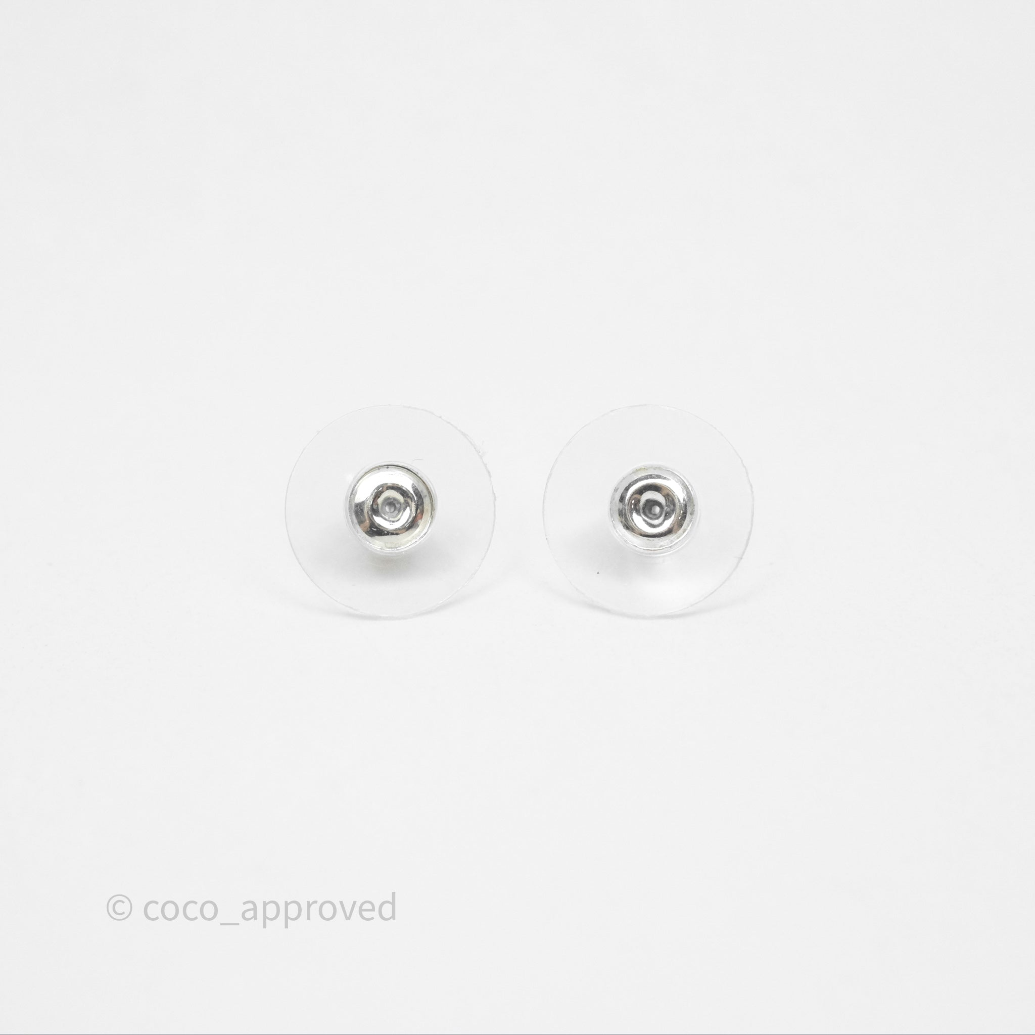 Chanel CC Crystal Stud Earrings in Ruthenium Tone - 24A Collection | Luxury Fashion Jewelry for Women, Perfect for Parties, Weddings & Special Occasions