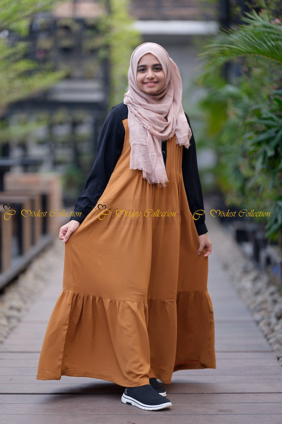 Boho Abaya Brown for Women & Teens - Stylish Modest Islamic Dress for Prayer, Eid, and Everyday Wear