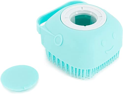 BIGXEN Silicone Body Scrubber & Exfoliating Shower Brush with Soap Dispenser - Gentle Bath Brush for Kids & Adults (Multicolor, Pack of 1) - Perfect for Exfoliating Skin & Deep Cleaning in Shower or Bath