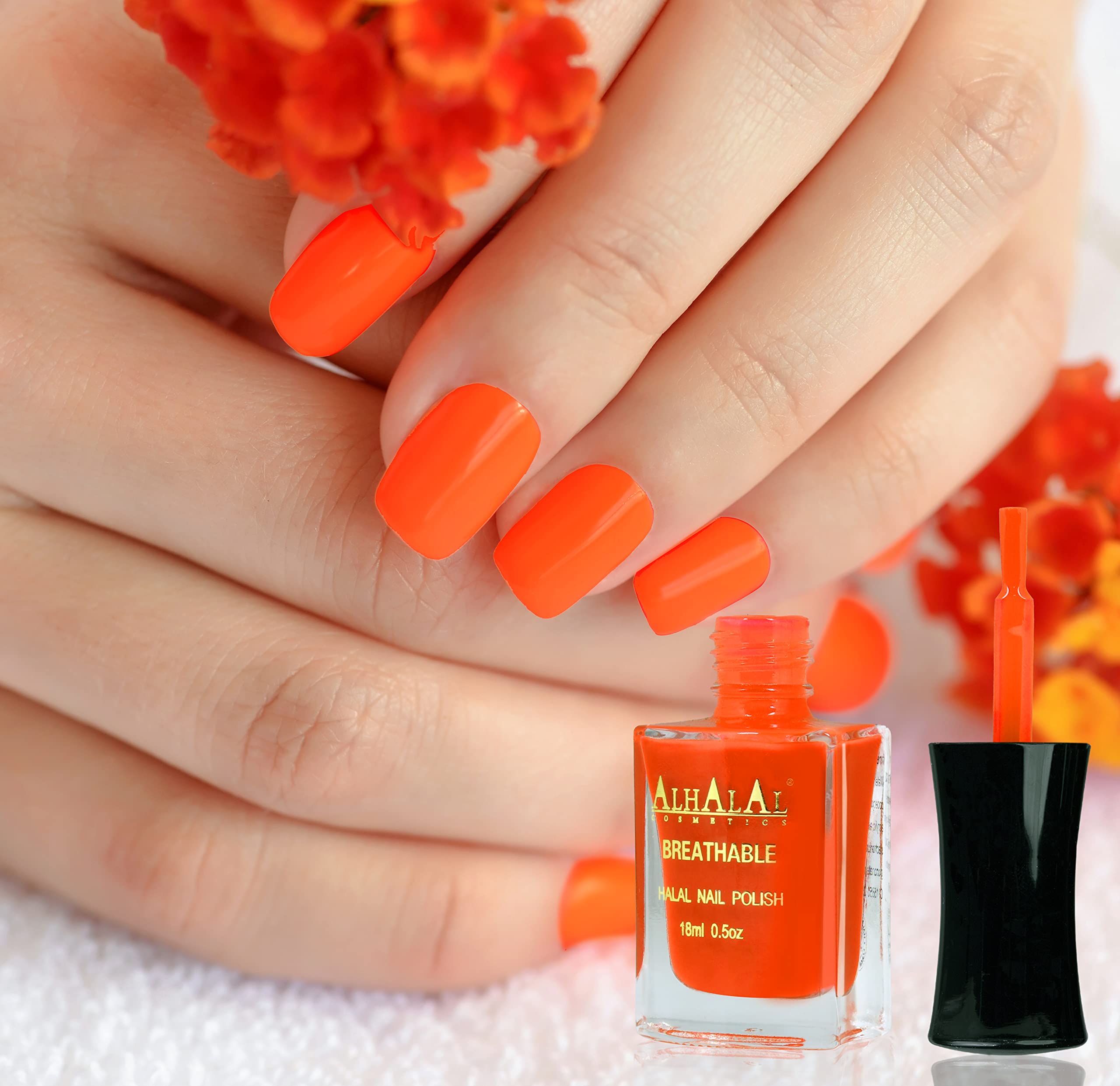 Halal Nail Polish - Water Permeable Vegan & Cruelty-Free Gel Nail Polish - Red & White Soak Off Nail Enamel with Glossy Finish (AL-141 AREEJ) - Perfect for Muslim Women, Halal Beauty Routine & Special Occasions
