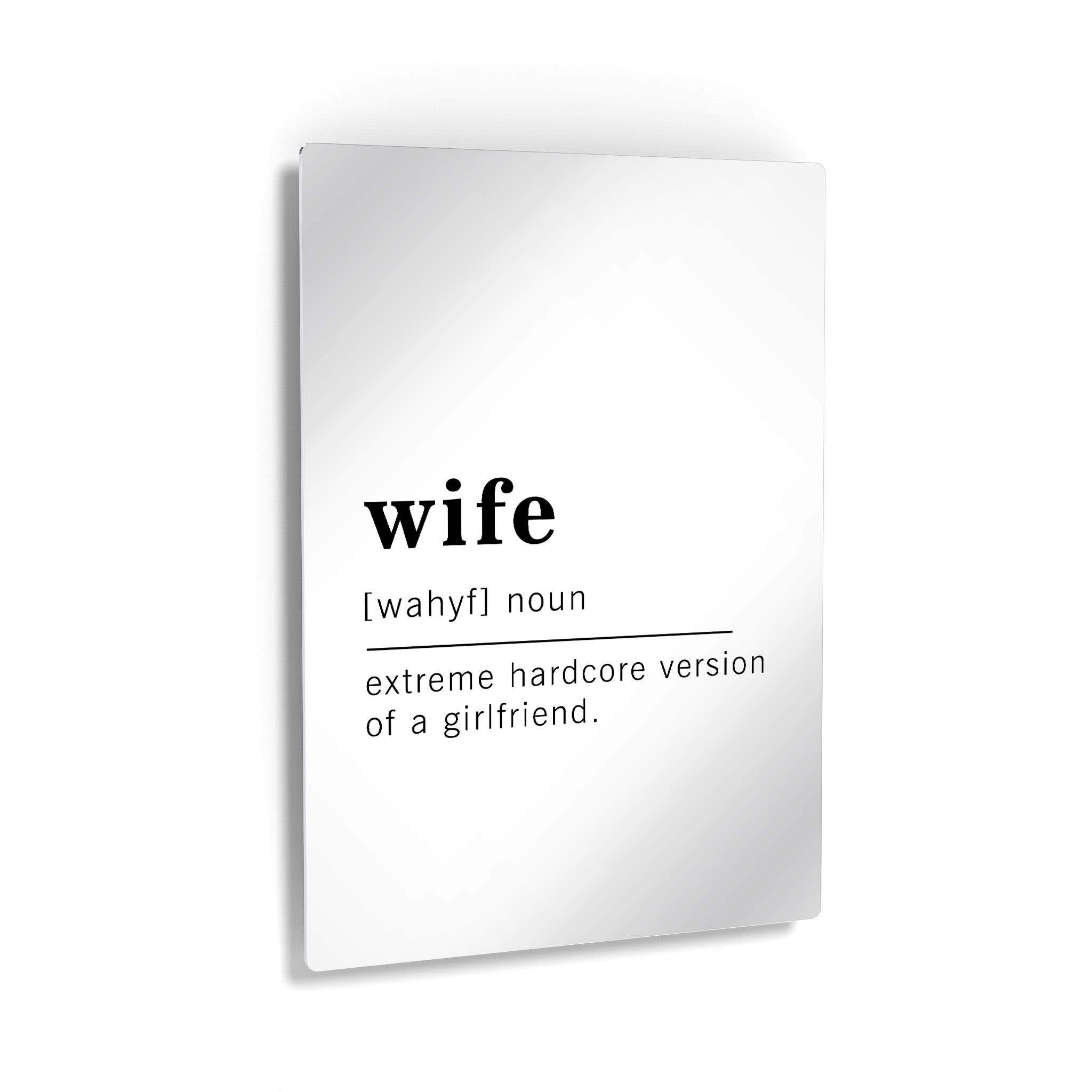 Funny Noun Dictionary Definition of Wife Metal Print - Inspirational Quote Sign for Office, Living Room, Bedroom & Bathroom - Ready to Hang Wall Art Home Decor (40x30, Made in USA) - Perfect Gift for Anniversaries & Housewarming Parties