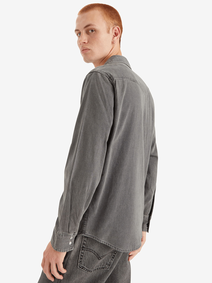 Levi's Men's Classic Standard Fit Western Shirt - Calypso Grey Stonewash | Casual & Work Wear for Everyday Style