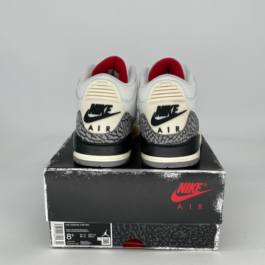 Original Air Jordan 3 White Cement Reimagined Retro Sneakers - Men's Size 8.5 / Women's Size 10W (DN3707-100) - Perfect for Basketball, Streetwear & Sneaker Collectors