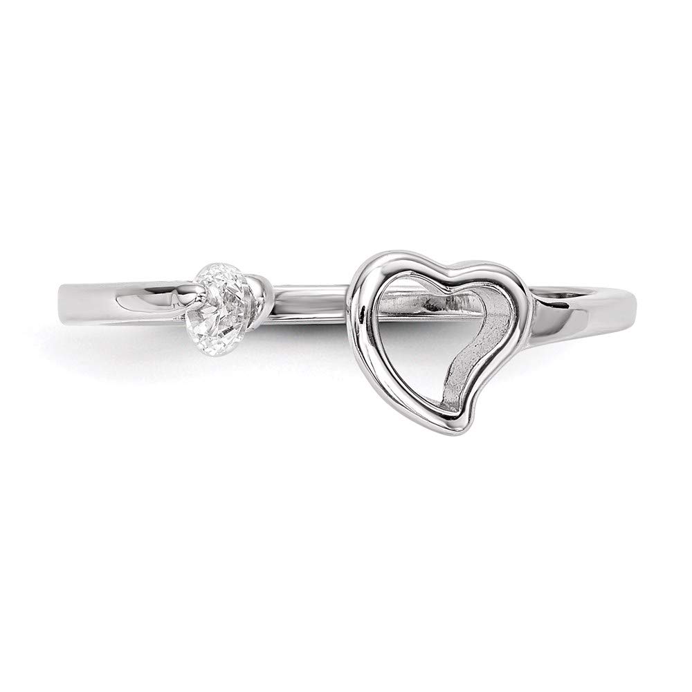 925 Sterling Silver Open Heart Cubic Zirconia Ring for Women - Elegant Fine Jewelry Gift for Her - Perfect for Anniversaries, Valentine's Day & Special Occasions