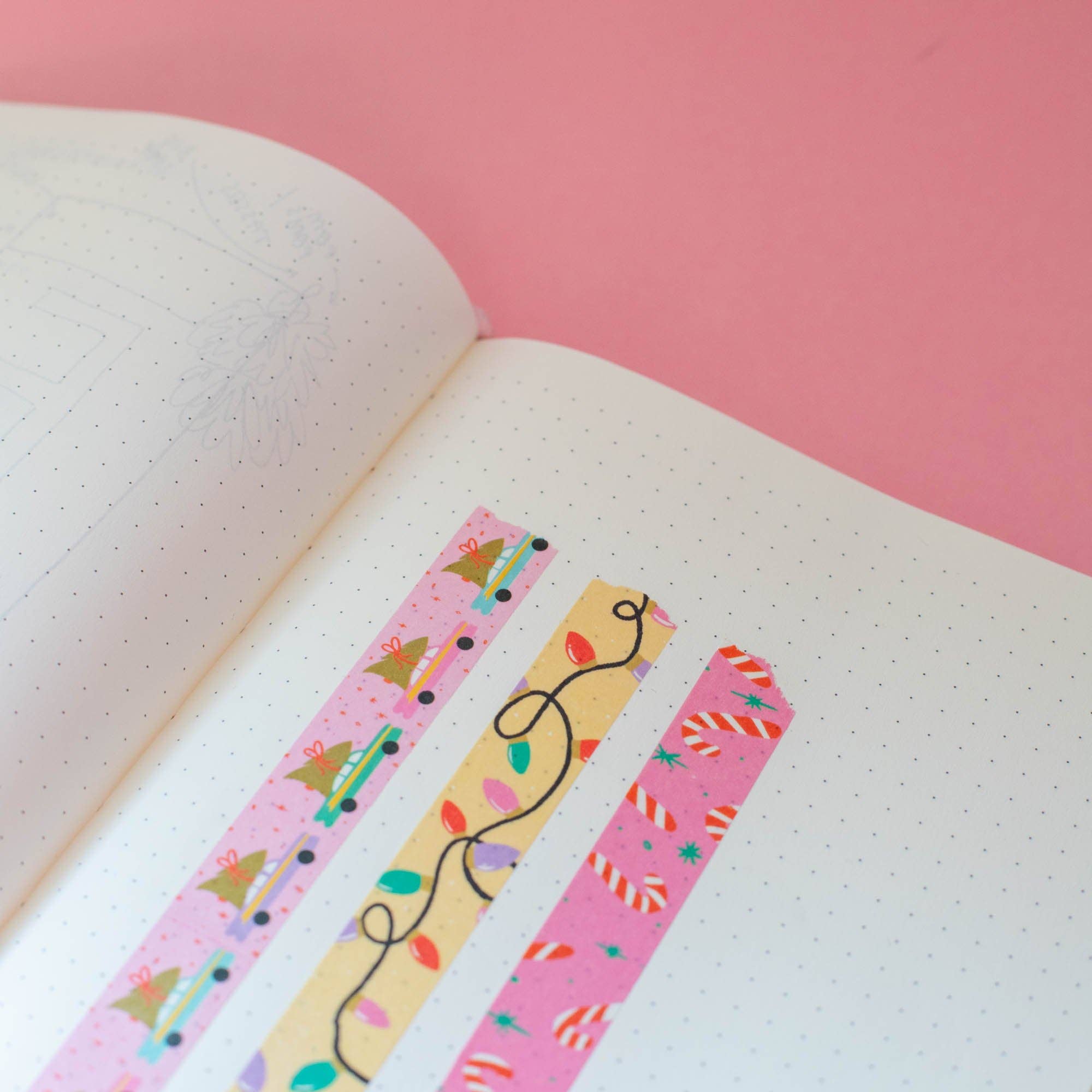 Christmas Lights Washi Tape - Decorative Holiday Scrapbooking & Gift Wrapping Tape for DIY Crafts, Journaling, and Party Decorations