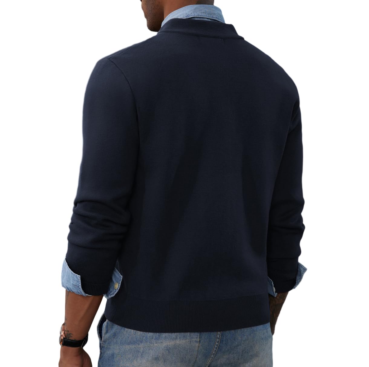 PJ PAUL JONES Men's Full Zip Cardigan Sweater - Stand Collar Regular Fit Knit Pullover for Casual Wear & Office Outfits | Cozy Winter Layering & Autumn Fashion Essential