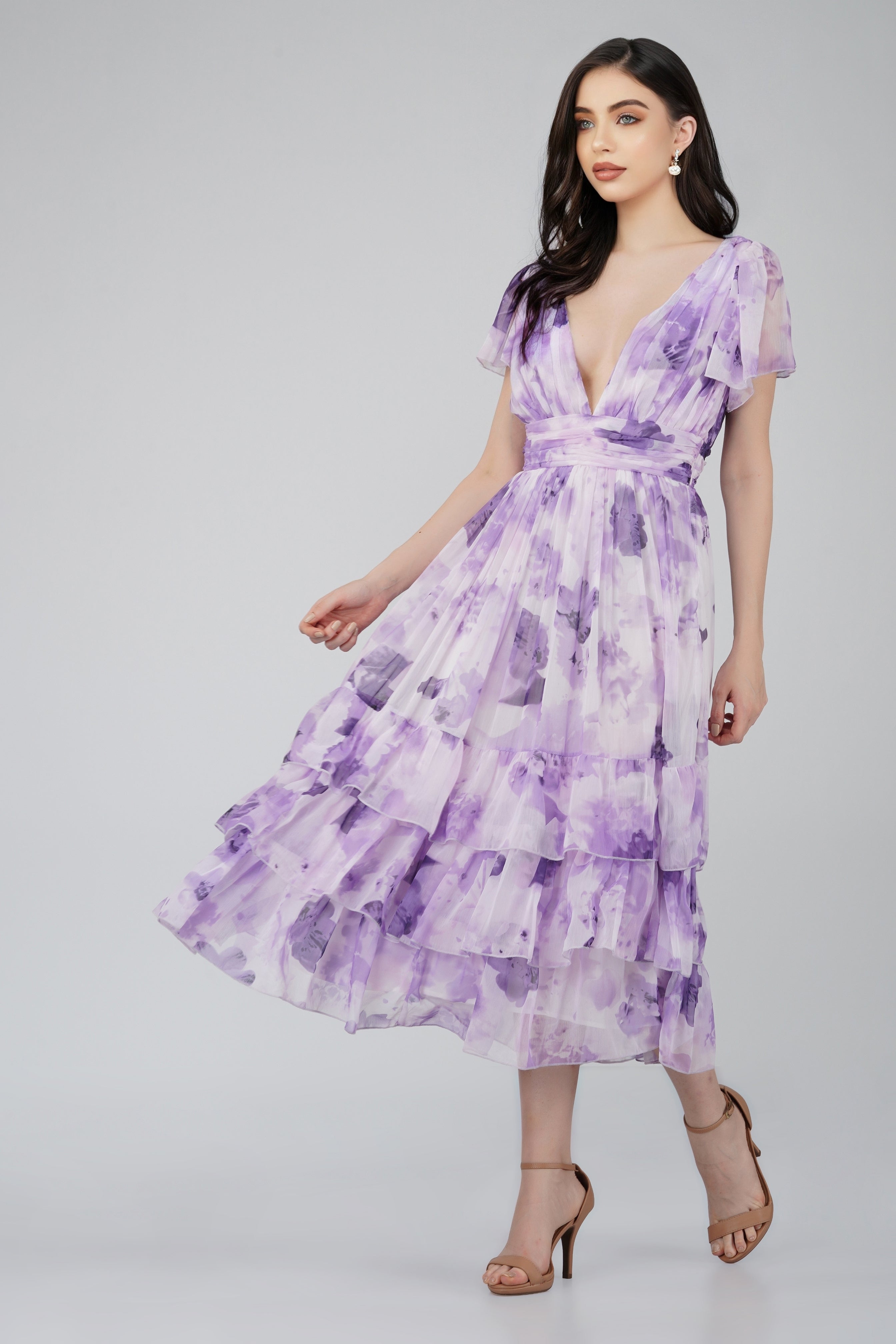Elegant Madison Lavender Chiffon Bridesmaid Dress - Flowy A-Line Formal Gown for Weddings, Prom & Special Occasions