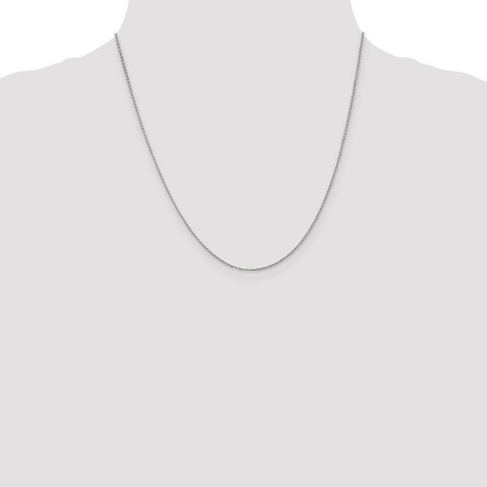 14K White Gold 1.15mm Rolo Chain Necklace for Men & Women - Diamond2Deal | Elegant Everyday Wear & Special Occasion Jewelry Gift