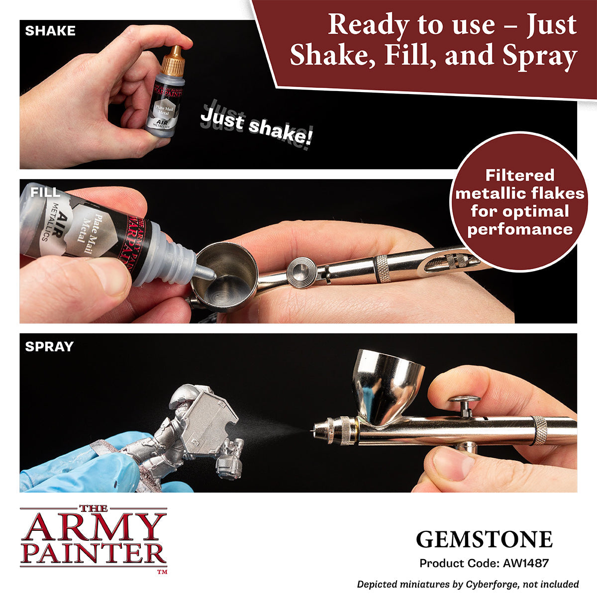 Warpaints Air Metallics: Gemstone Metallic Paint for Miniatures & Models - Perfect for Warhammer, D&D, and Cosplay Painting