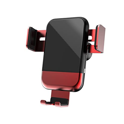 CHENGGUAN Wireless Charging Car Phone Holder - Smart Gravity Sensor, Electric Telescopic Clamp, Adjustable Air Vent Mount for iPhone & Android (Red) - Perfect for Commuting, Road Trips & GPS Navigation