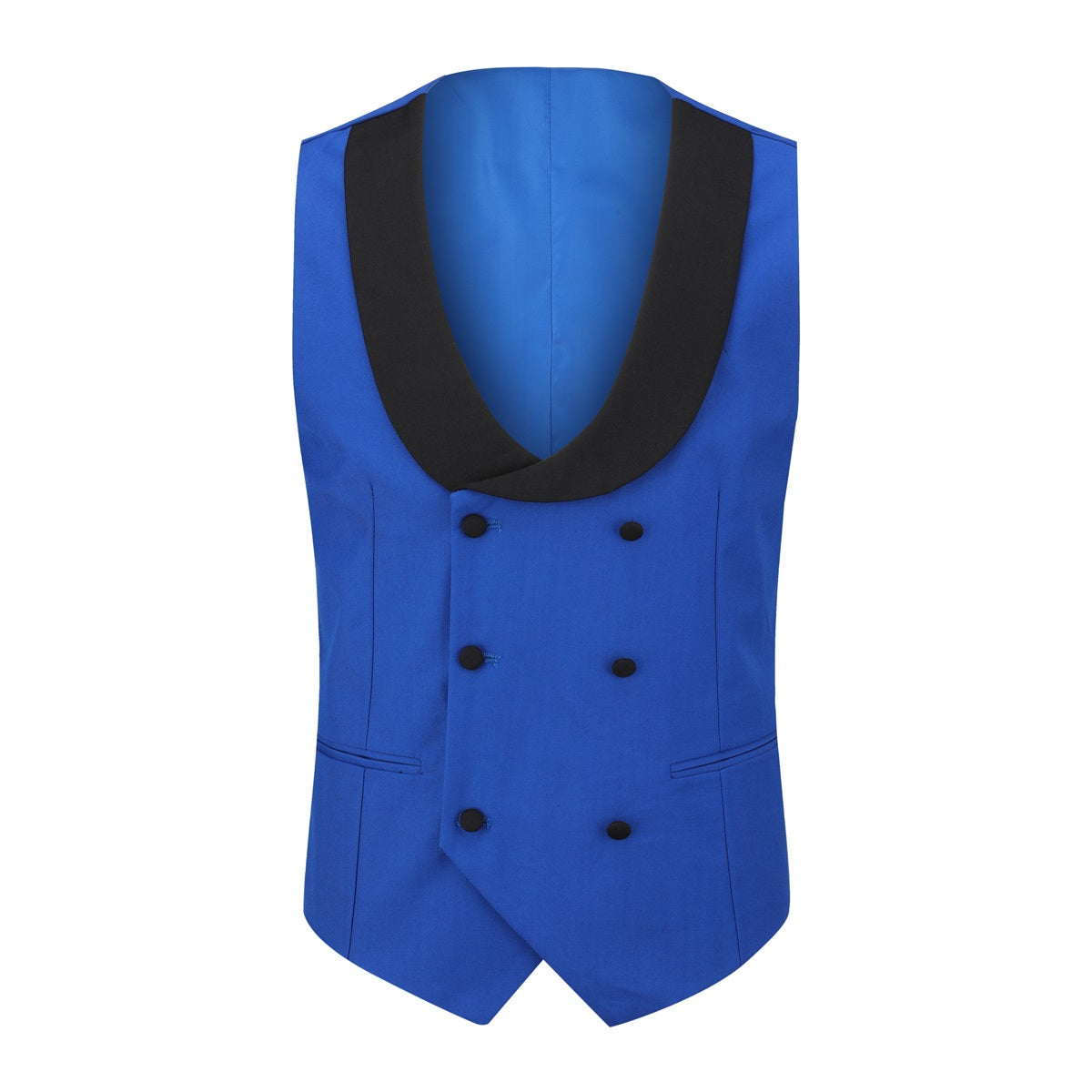 3 Piece Men's Slim Fit One Button Peaked Lapel Tuxedo Suit in Navy Blue | Formal Wedding, Prom & Business Attire