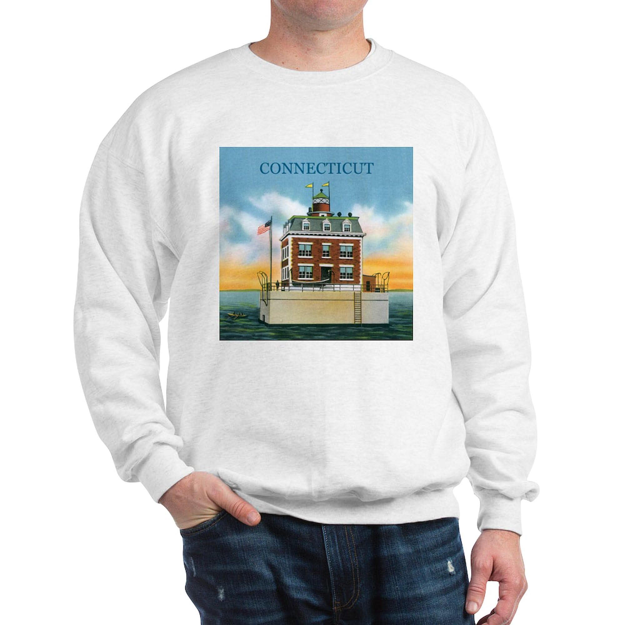 Connecticut New London Ledge Lighthouse Sweatshirt | Classic Crewneck Lightweight Pullover | Perfect for Coastal Travel & New England Sightseeing