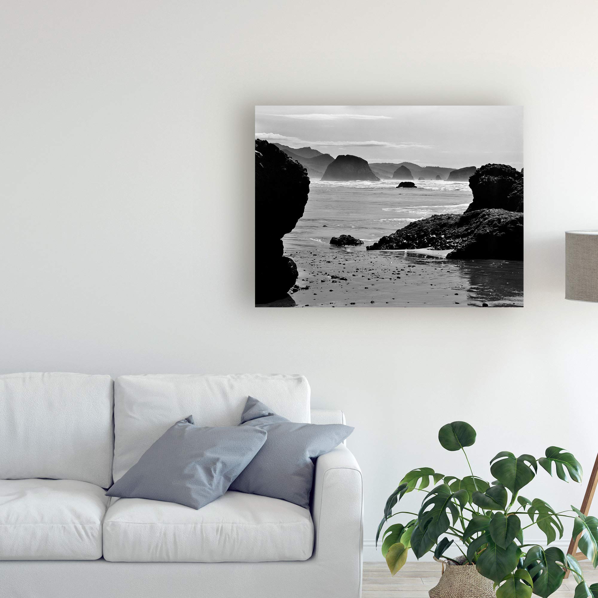 Monte Nagler Canon Beach Rocks Fine Art Print - 35x47 Inch Coastal Wall Decor for Living Room, Bedroom & Office | Trademark Fine Art