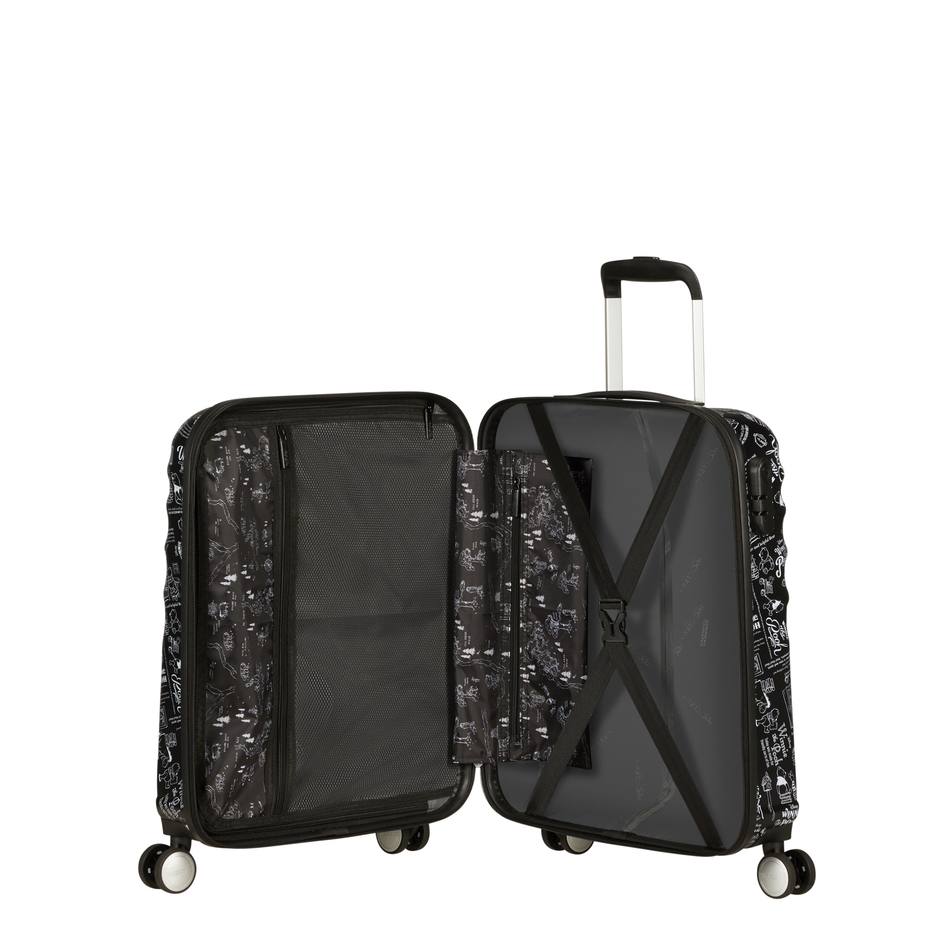 American Tourister Disney Winnie The Pooh Wavebreaker Spinner Carry-On Luggage - Lightweight Hardshell Suitcase for Air Travel, Family Vacations & Kids' Trips