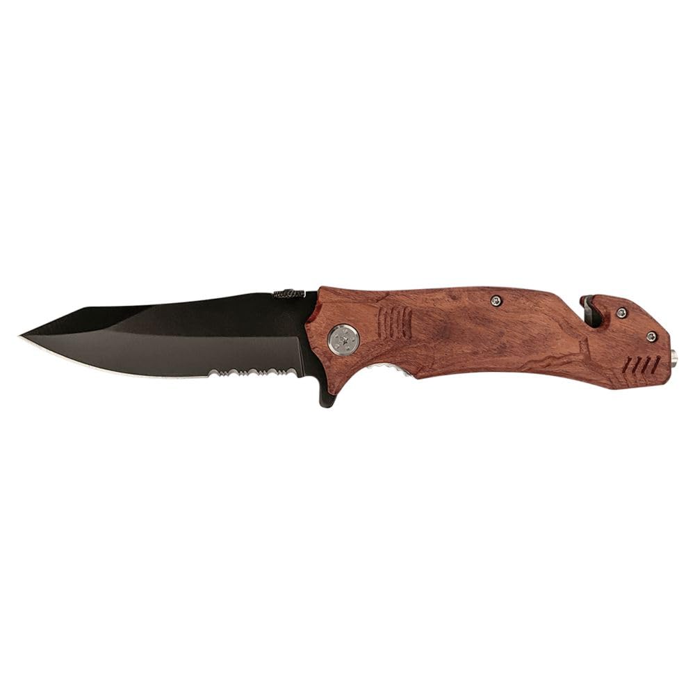 Custom Engraved Pocket Knife Set with Gift Box & Leather Sheath - Personalized Men's Gifts for Camping, Hiking, and Outdoor Adventures