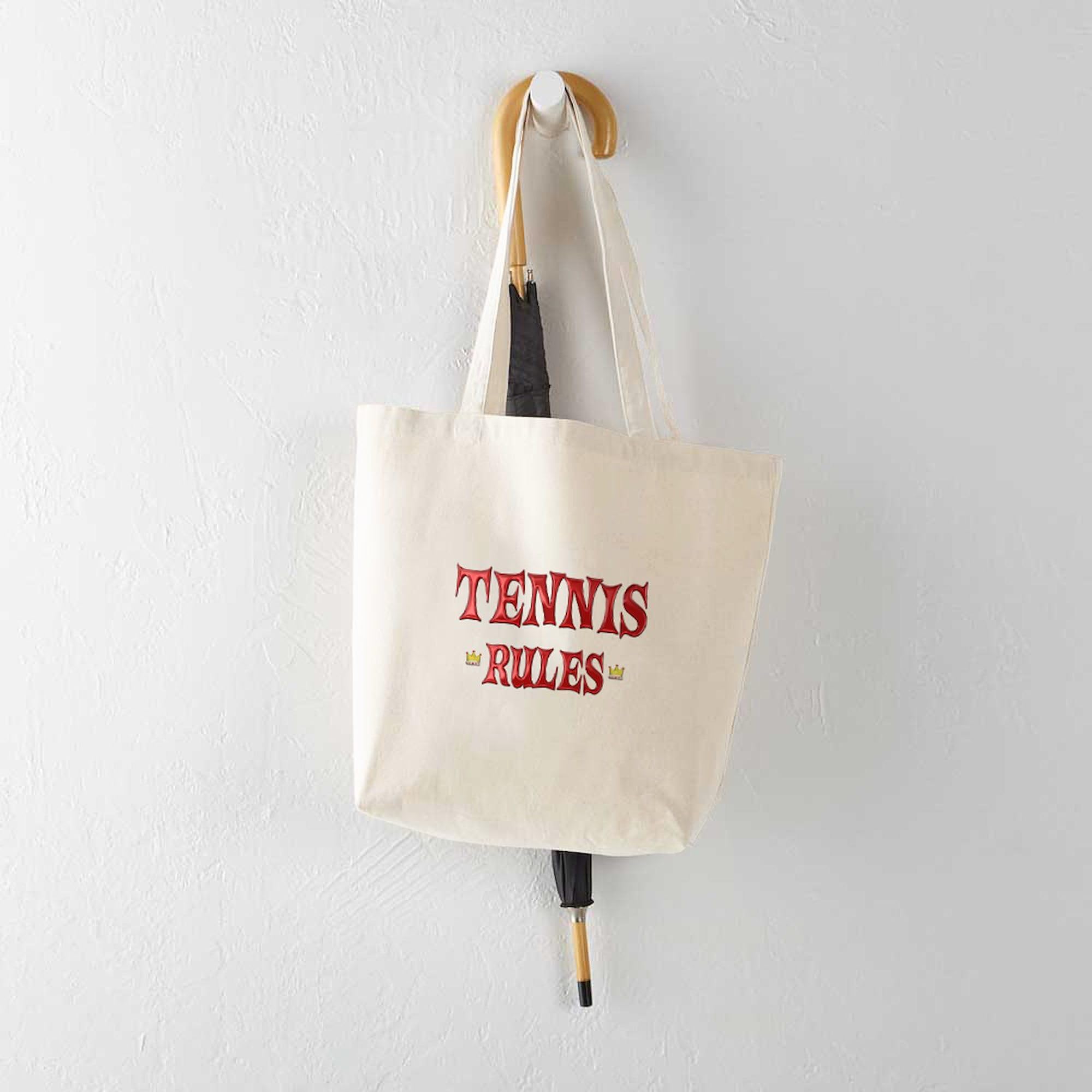 Tennis Rules Tote Bag - Natural Canvas Reusable Shopping Bag for Tennis Players & Fans | Perfect for Groceries, Beach Trips & Tennis Court Essentials