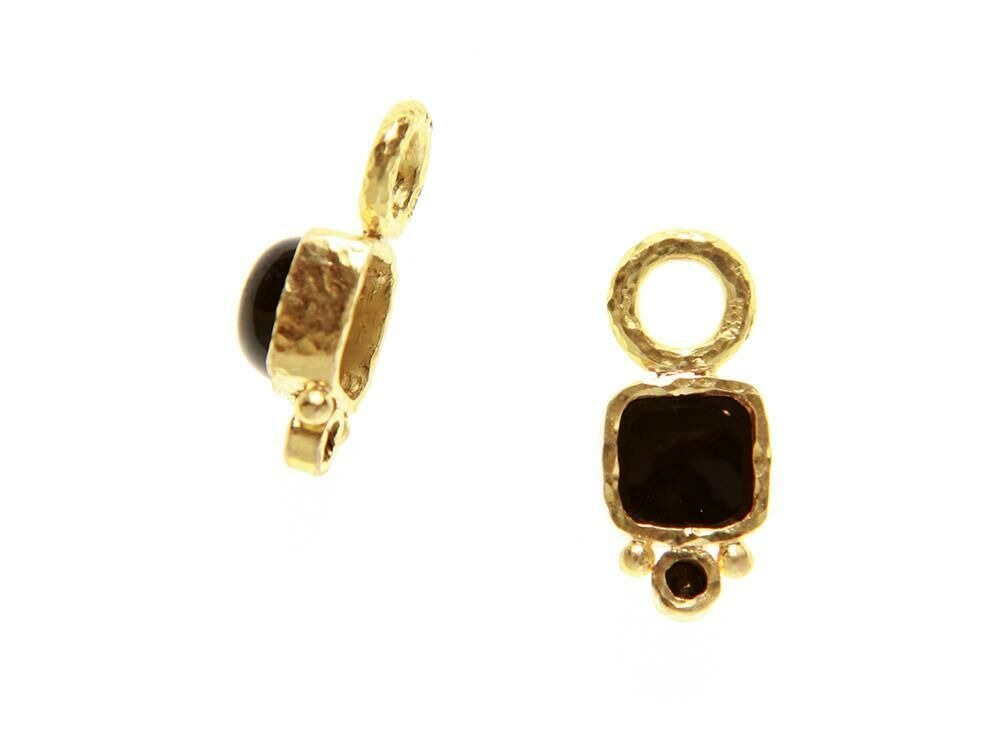 Elizabeth Locke Cushion Cabochon Onyx Earrings - Elegant Black Gemstone Jewelry for Women - Perfect for Parties, Weddings & Evening Events