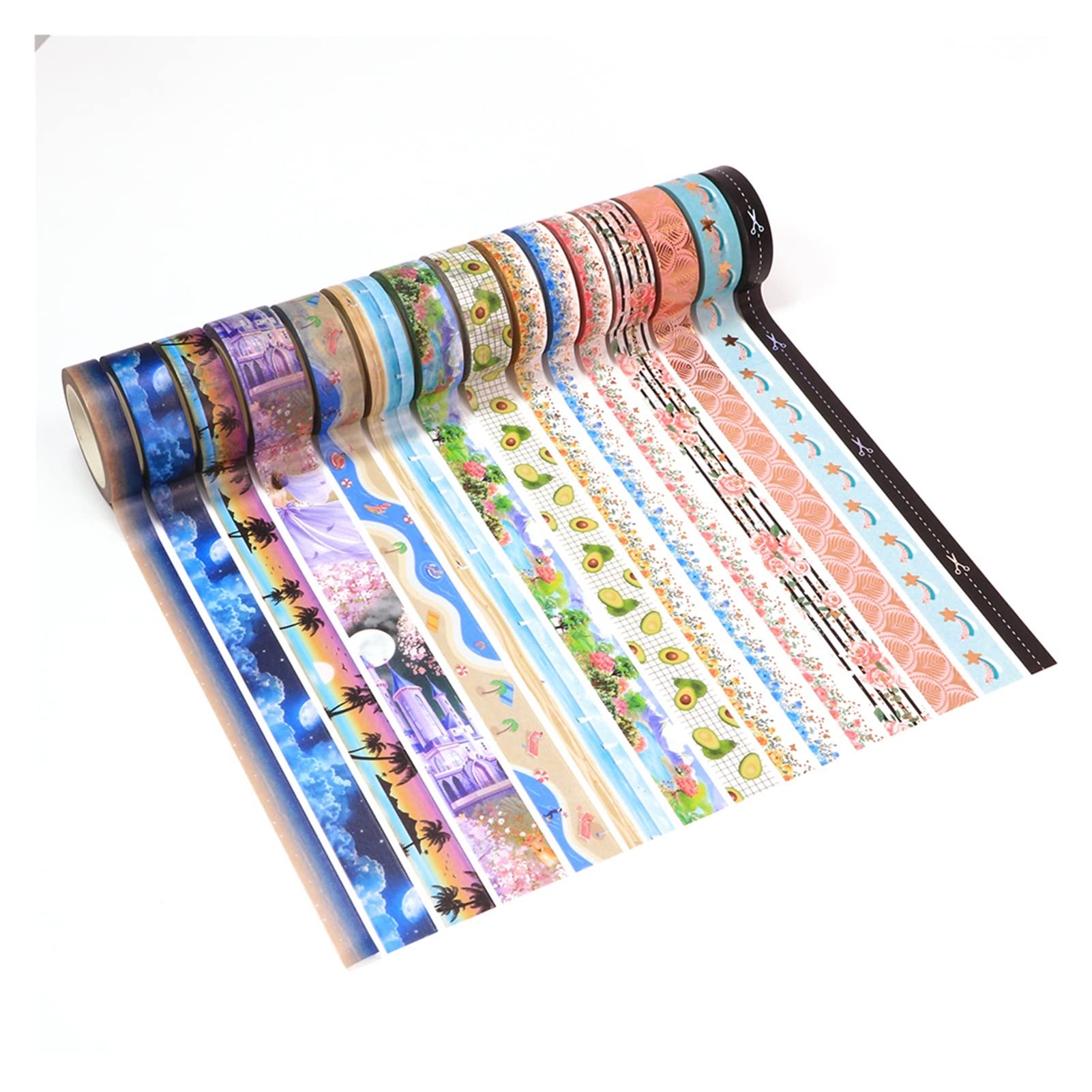 Avocado Night Sky Decorative Washi Tape - 10M Scrapbooking DIY Sticker for Journal, Planner, Bullet Notebook & Stationery - Perfect for Crafting, Gift Wrapping & Home Decor