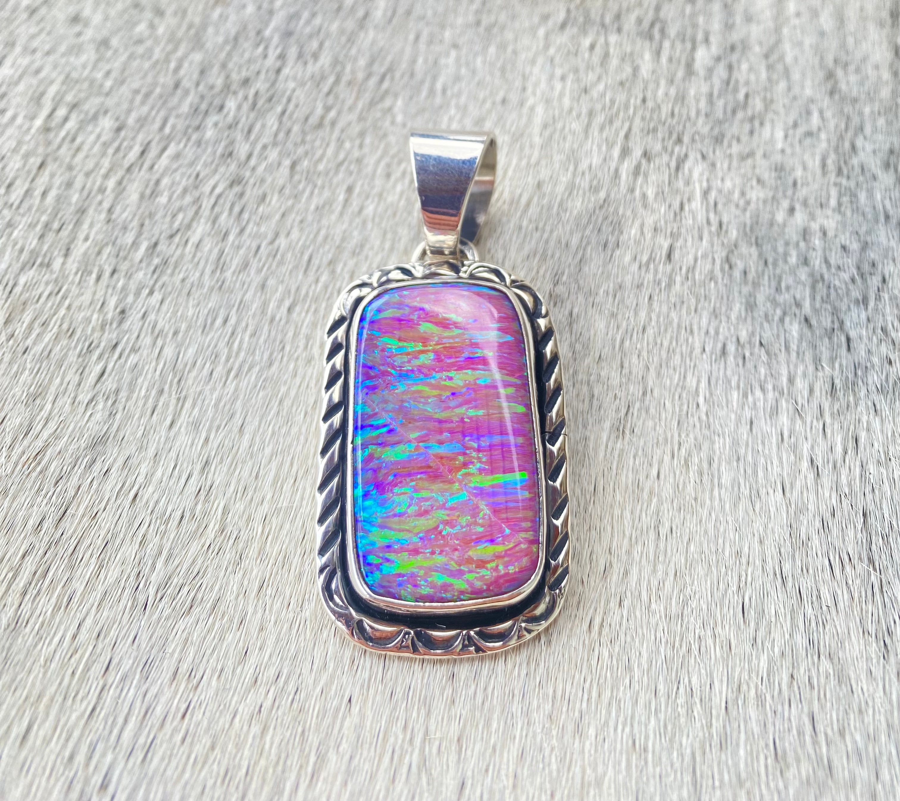 Natural Pink Opal Pendant Necklace for Women - Healing Crystal Jewelry for Spiritual Protection & Positive Energy - Perfect for Meditation, Yoga & Everyday Wear