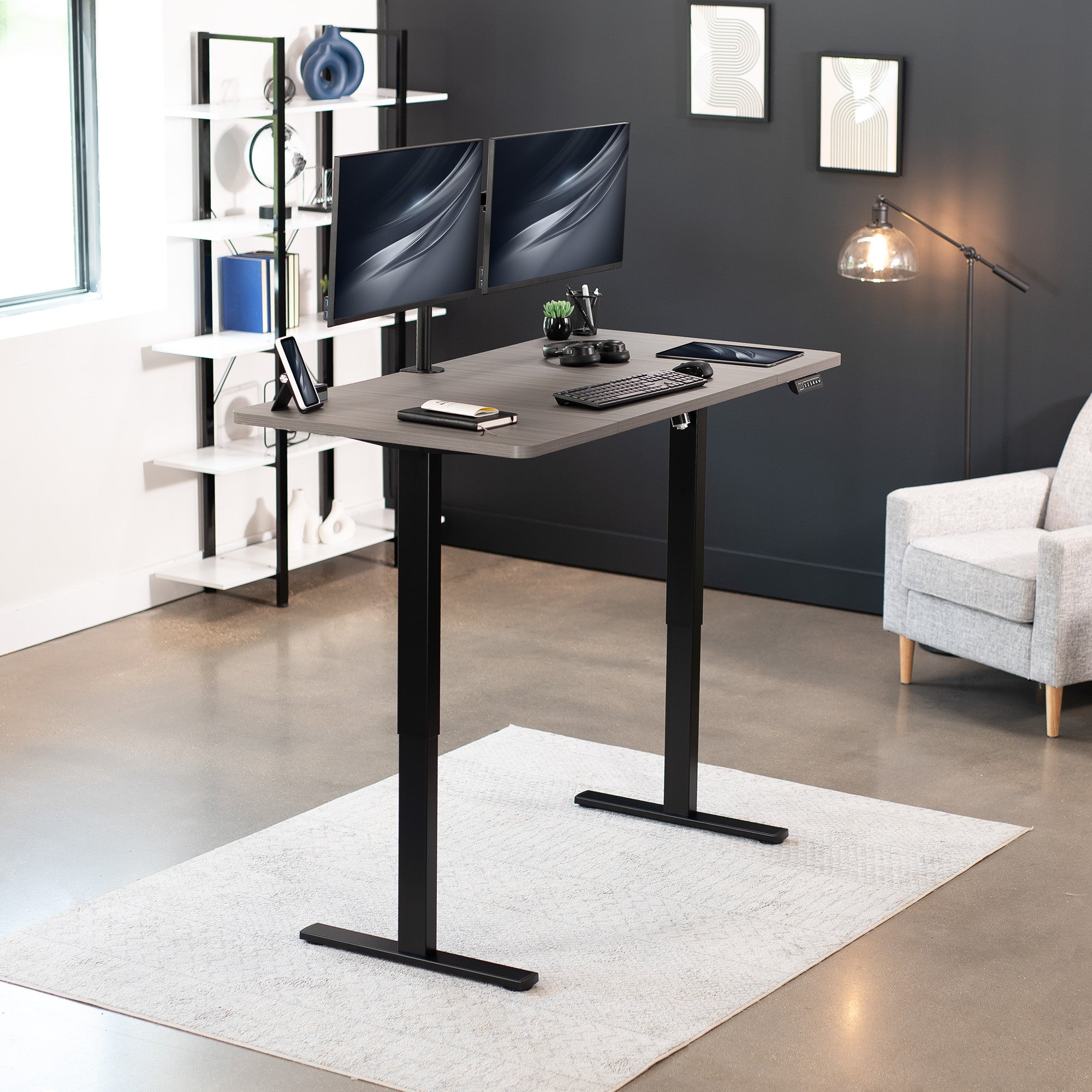 1B Split Top Series Single Motor Electric Standing Desk with Push Button Memory Controller - Perfect for Home Office, Gaming & Study Workspace