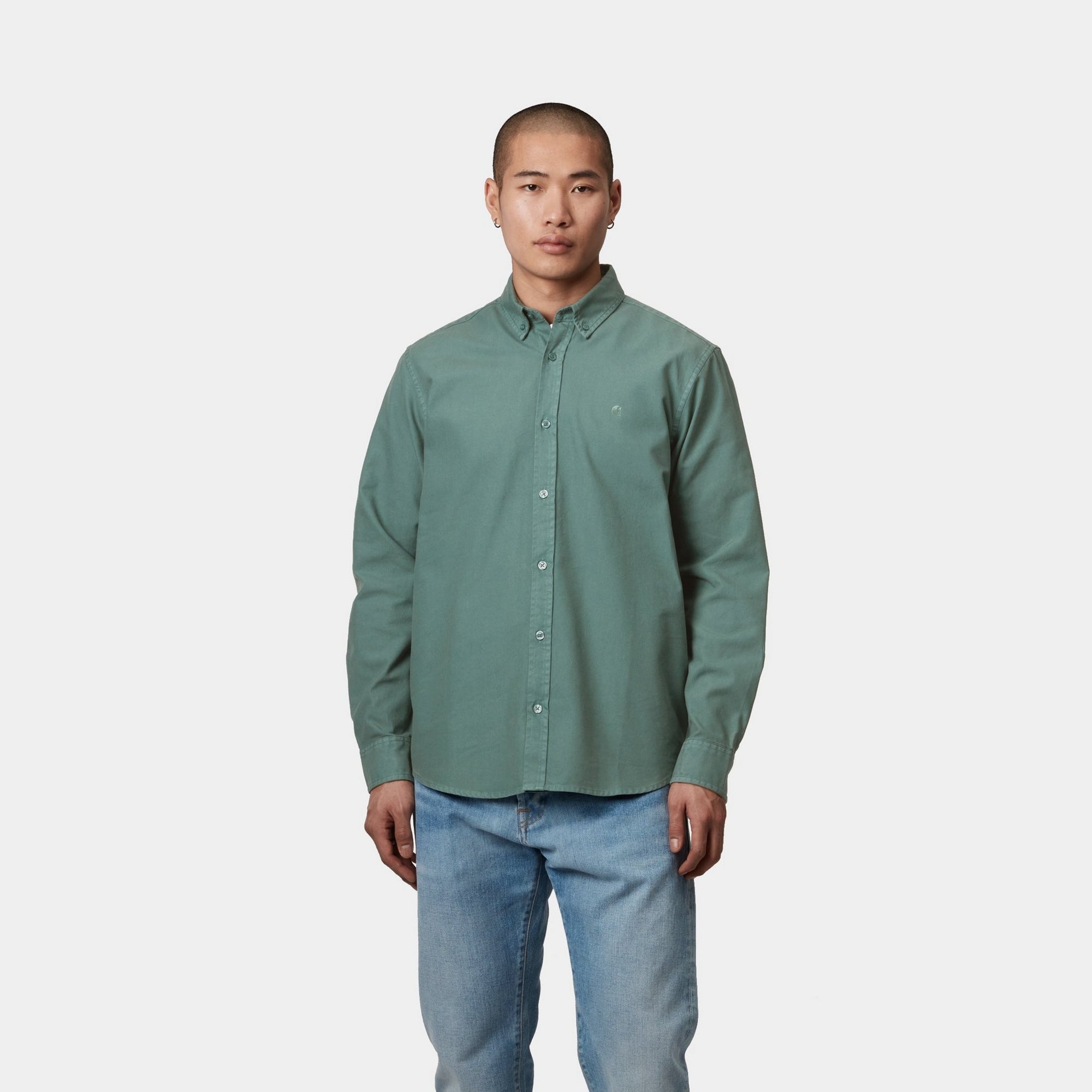 Bolton Shirt | Premium Silver Pine Color Men's Casual Button-Up Shirt for Office, Date Night & Outdoor Events