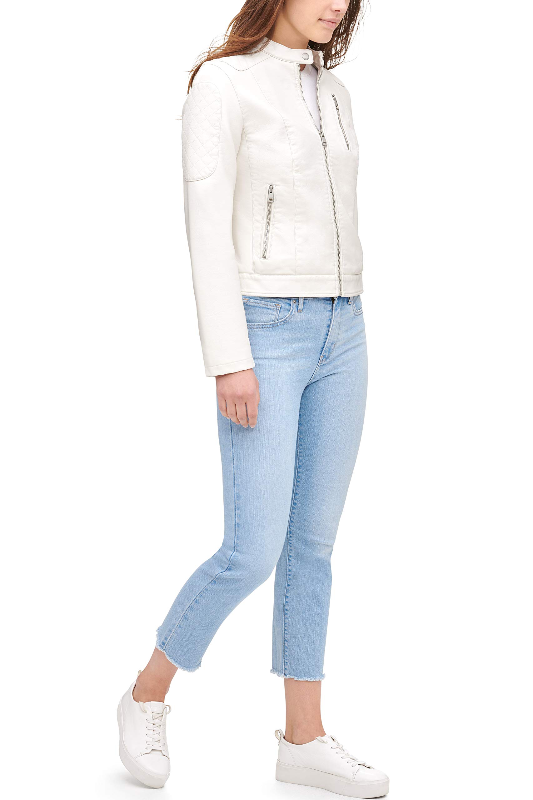 Levi's Women's Faux Leather Motocross Racer Jacket - Standard & Plus Sizes - Stylish Biker Jacket for Casual Outings & Motorcycle Rides