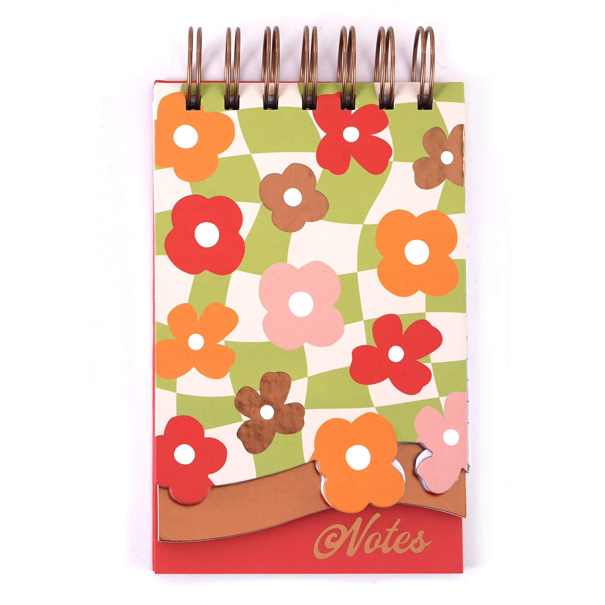 180-Sheet Spiral Notepad with Hot Stamp - Spring Floral Design, 6.875