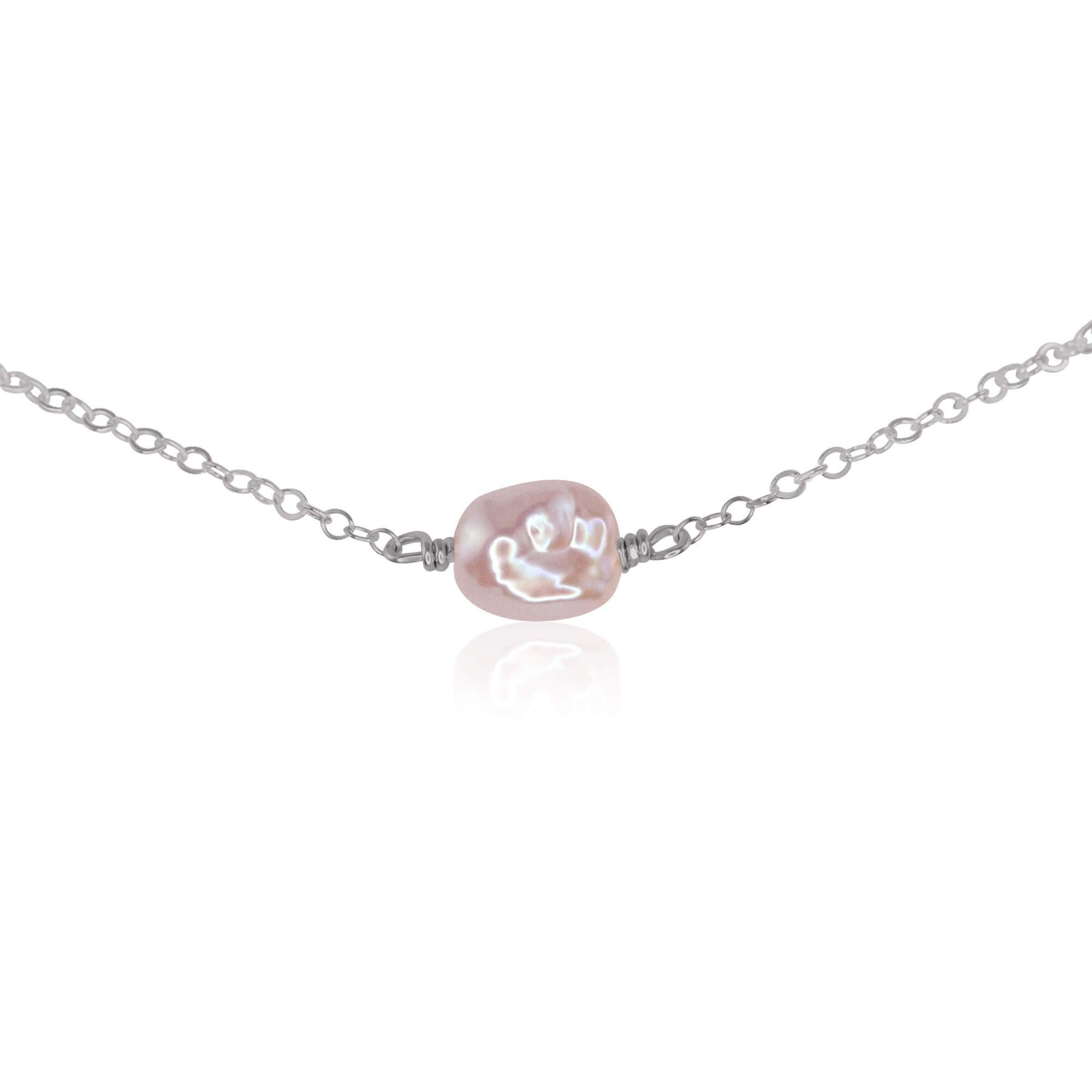 Elegant Tiny Raw White Freshwater Pearl Crystal Nugget Choker Necklace - Perfect for Weddings, Parties & Everyday Boho Style
