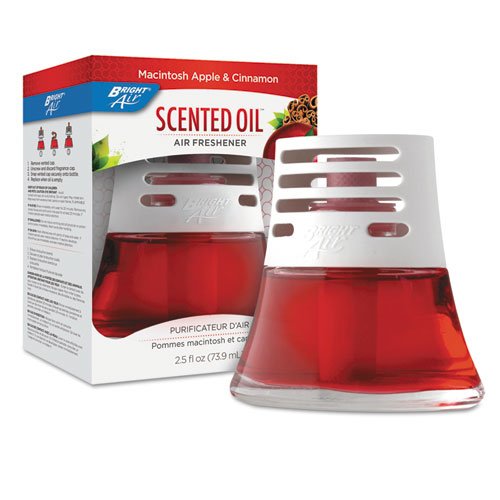 BRIGHT Air Scented Oil Air Freshener - Macintosh Apple & Cinnamon Scent, 2.5 oz (6-Pack) | Long-Lasting Home & Car Fragrance for Office, Bathroom, and Living Spaces
