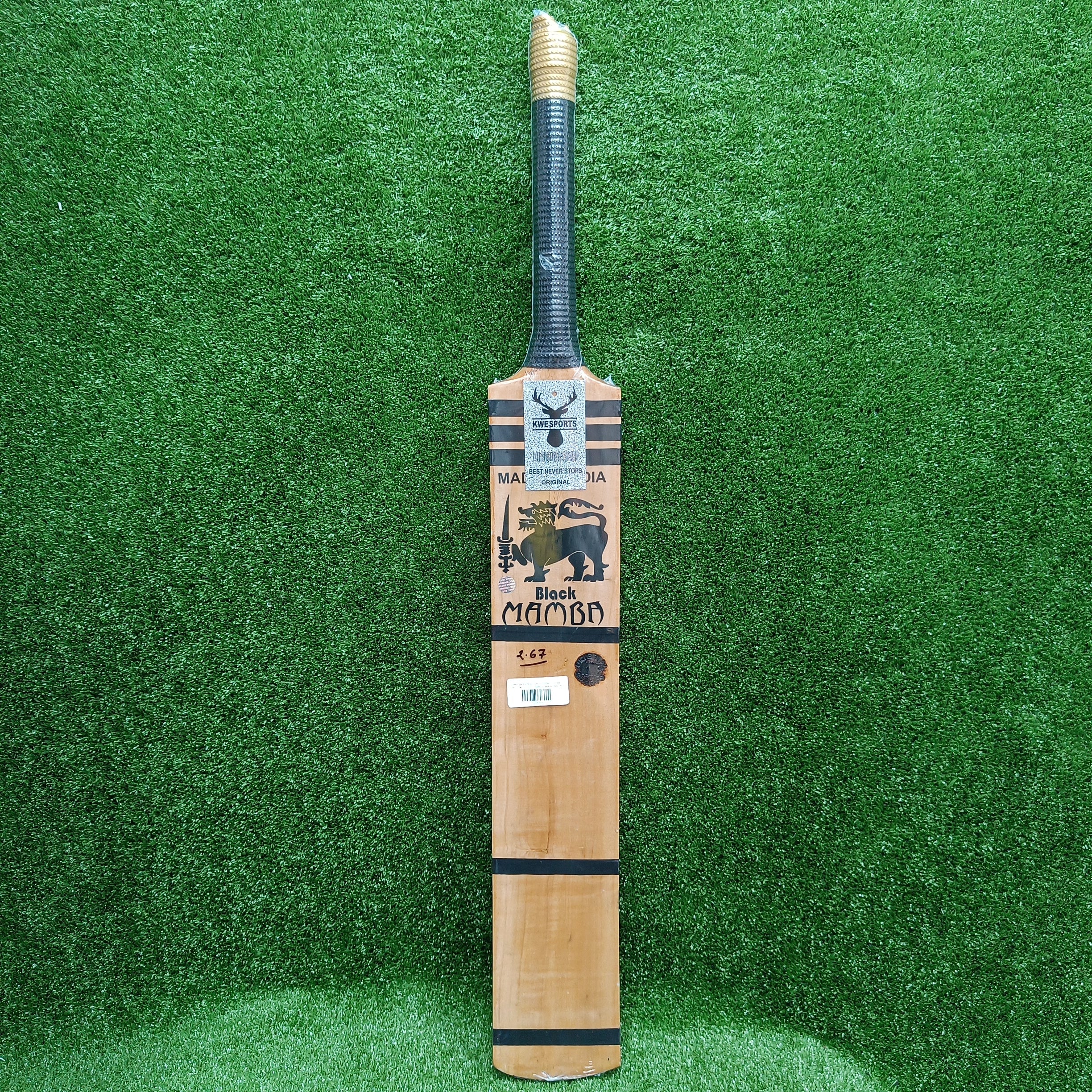 Premium Kashmir Willow Cricket Bat - Black Mamba (Brown) Player Edition | Lightweight & Durable for Professional Matches & Practice Sessions