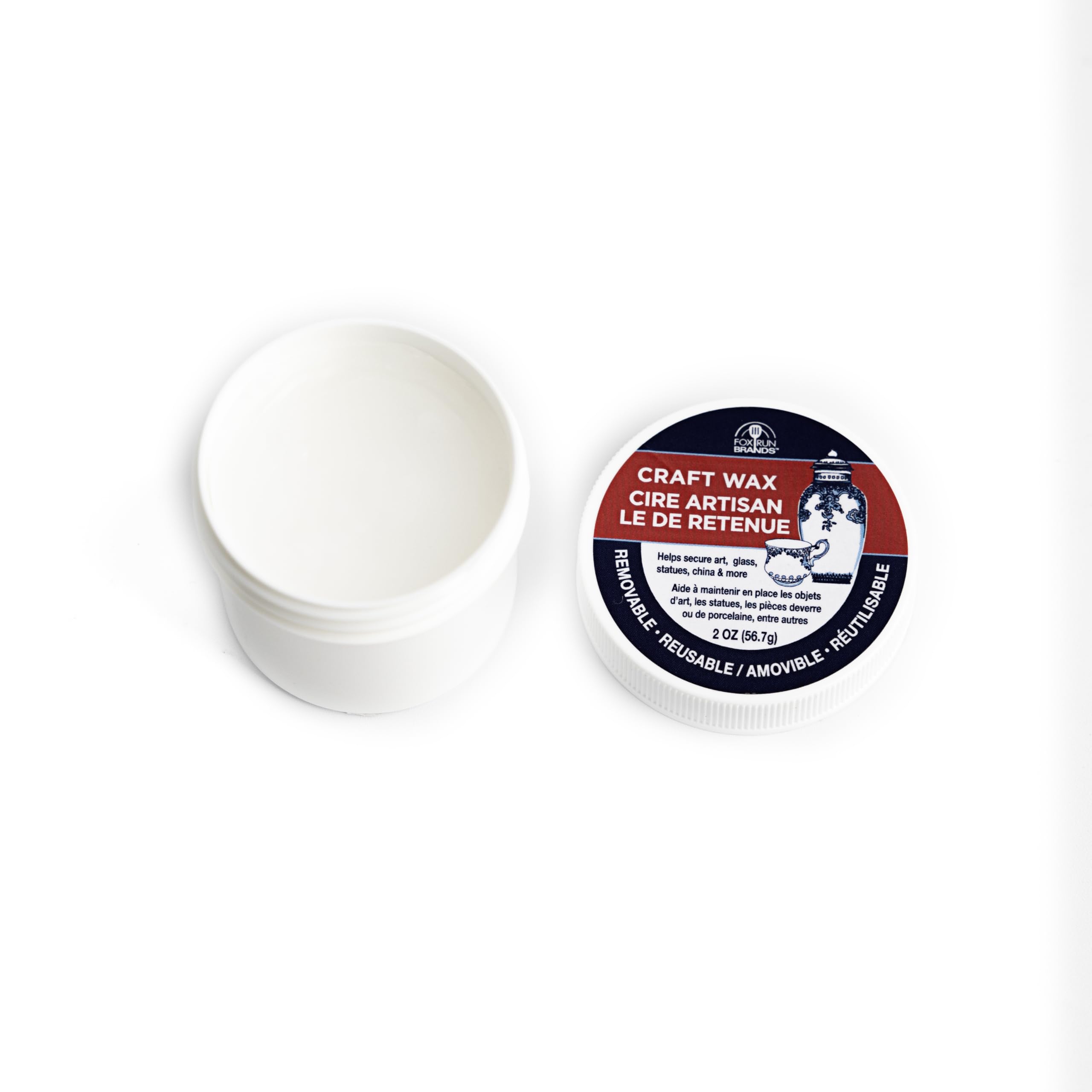 Fox Run Craft Wax - 2 oz Removable Museum Grade Putty for Securing & Displaying Items | Perfect for Home Decor, Art Projects & Collectibles | Non-Toxic, Reusable Adhesive Wax for Crafts, Photos & Fragile Objects