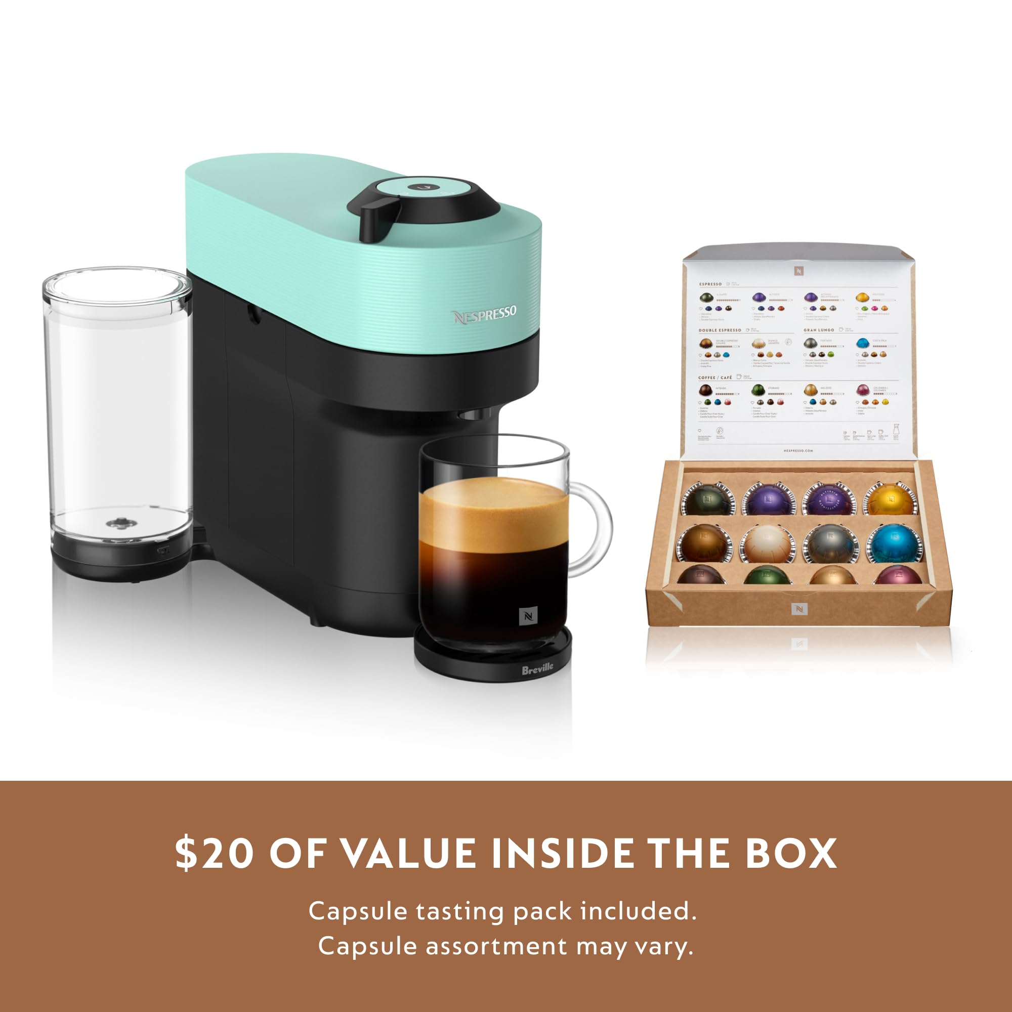 **Nespresso Vertuo Pop+ Coffee and Espresso Maker by Breville, Aqua Mint – Compact Single-Serve Machine for Home & Office – Perfect for Espresso, Coffee, and Latte Lovers**