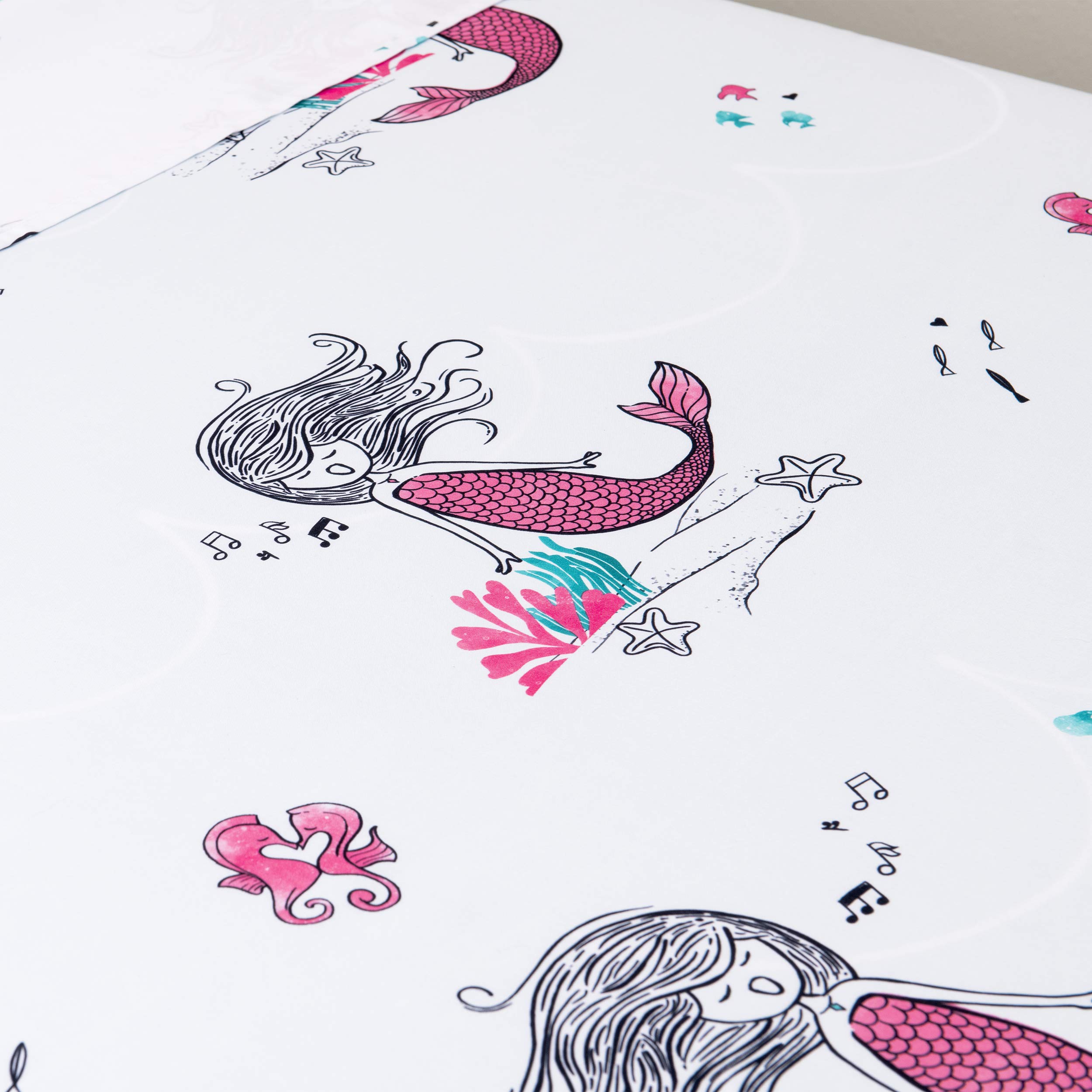JumpOff Jo Twin Sheet Set - 3 Piece Kids Bedding with Fitted Sheet, Flat Sheet & Pillow Case - Hypoallergenic Microfiber for Comfortable Sleep - Moonlight Mermaid Design - Perfect for Kids' Rooms, Sleepovers & Nursery Decor