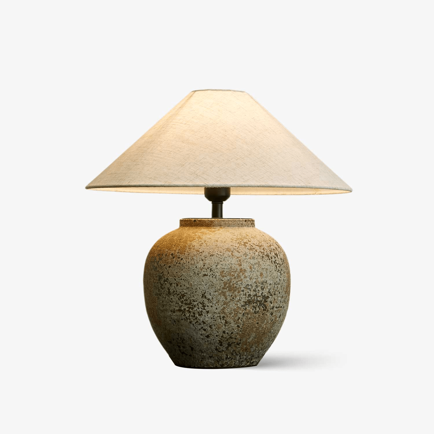 Modern Terra Vessel Table Lamp - Handcrafted Ceramic Bedside Light with Natural Texture for Living Room, Bedroom & Office Decor - Perfect for Cozy Nights & Relaxing Ambience