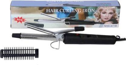 Ceramic Hair Curler with Adjustable Temperature - Medium Barrel (Silver/Black) for Salon-Quality Styling at Home, Perfect for Waves & Curls