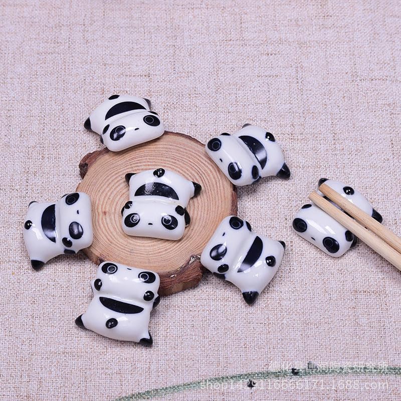 8Pcs Panda Chopsticks Holder Set - Ceramic Chopsticks Stand with Cute Panda Pattern, Spoon Fork Knife Organizer - Perfect for Asian Dining, Sushi Nights & Kitchen Decor