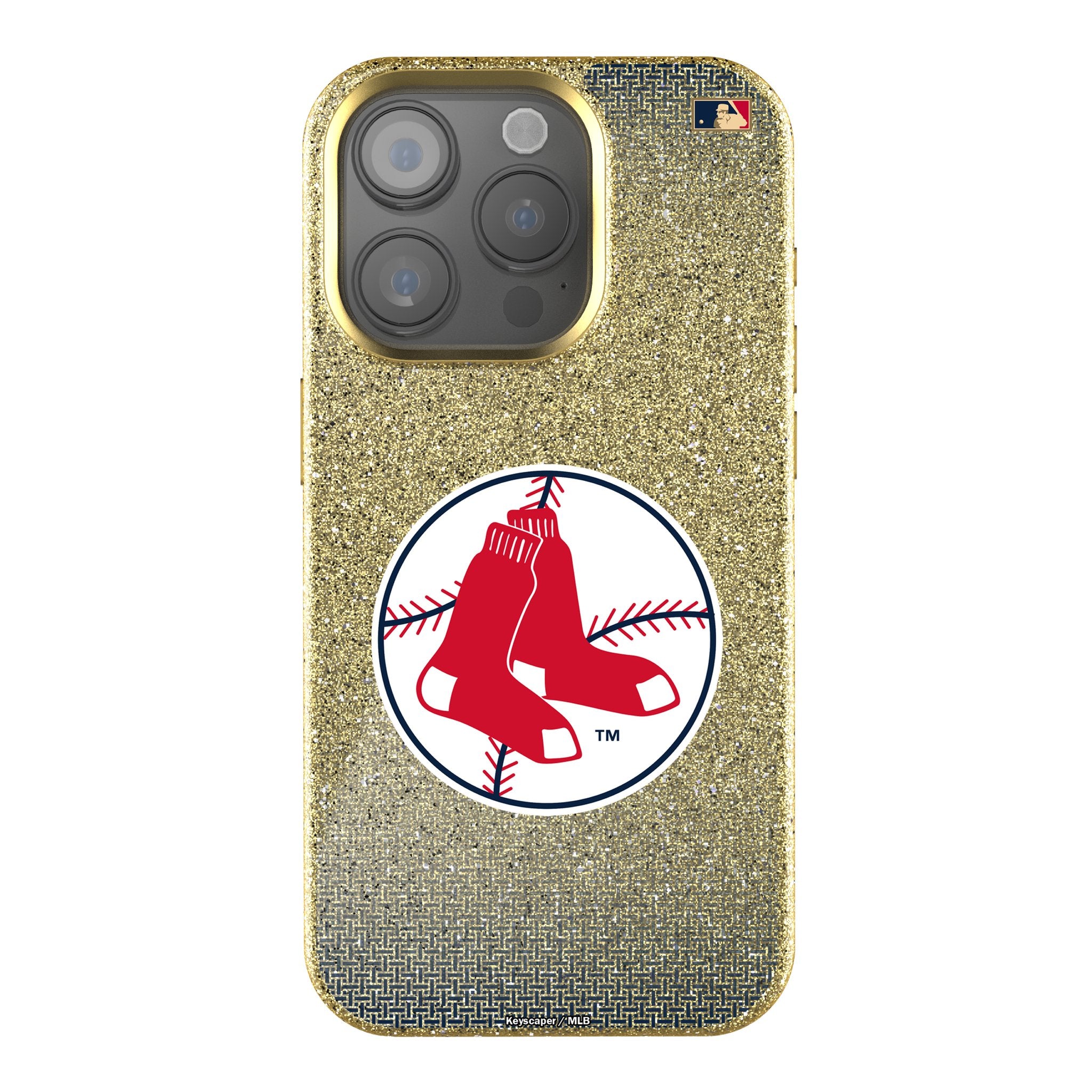 Boston Red Sox 1970-1975 Cooperstown Collection Linen Bling Phone Case for Apple iPhone - Vintage Baseball Fan Gift & Protective Cover for iPhone 6/7/8/X/11/12/13/14/15 Pro Max - Perfect for Baseball Games, Collectors & Sports Enthusiasts