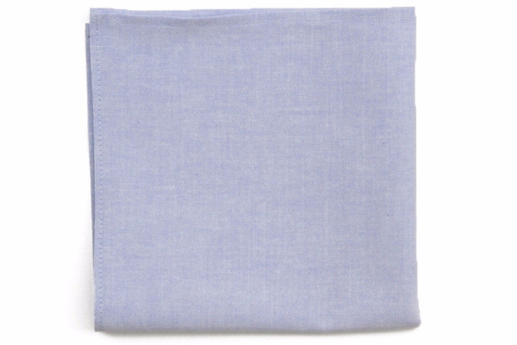 Light Blue Chambray Pocket Square - Premium Men's Fashion Accessory for Weddings, Business & Formal Events