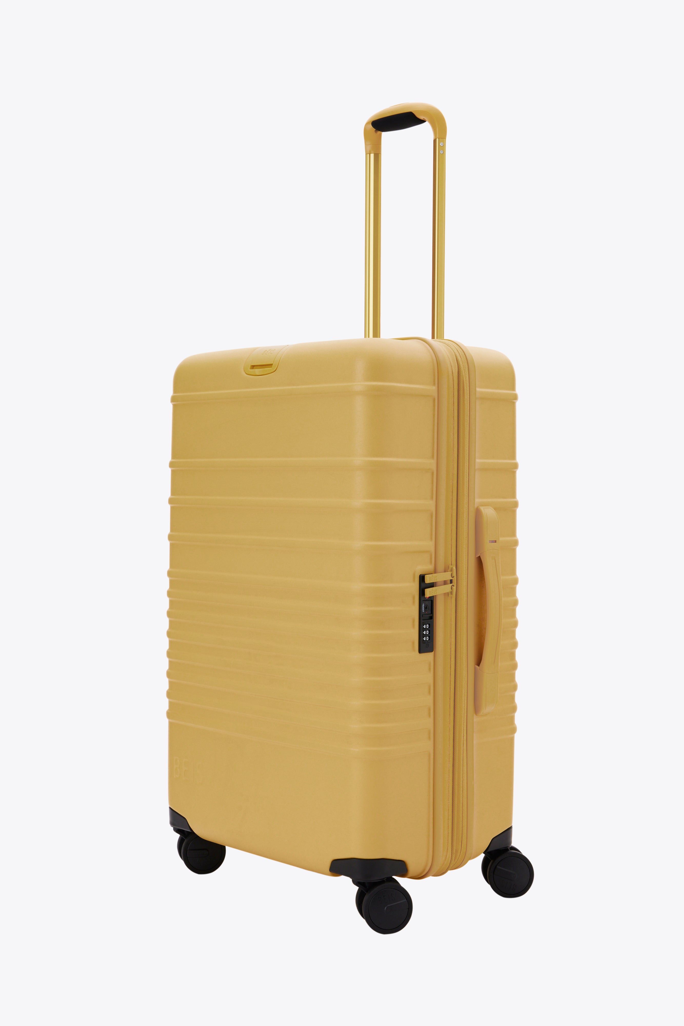 Honey Medium Check-In Roller Luggage - Lightweight Expandable Spinner Suitcase for Travel, Business Trips & Weekend Getaways