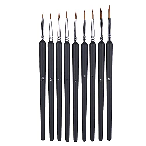 9 Pcs Gel Nail Art Brush Set - Professional Nail Liner Pens with Birch Wood Handle for Gel Polish, Manicure & Tip Builder | Perfect for Salon, Home DIY & Nail Art Enthusiasts