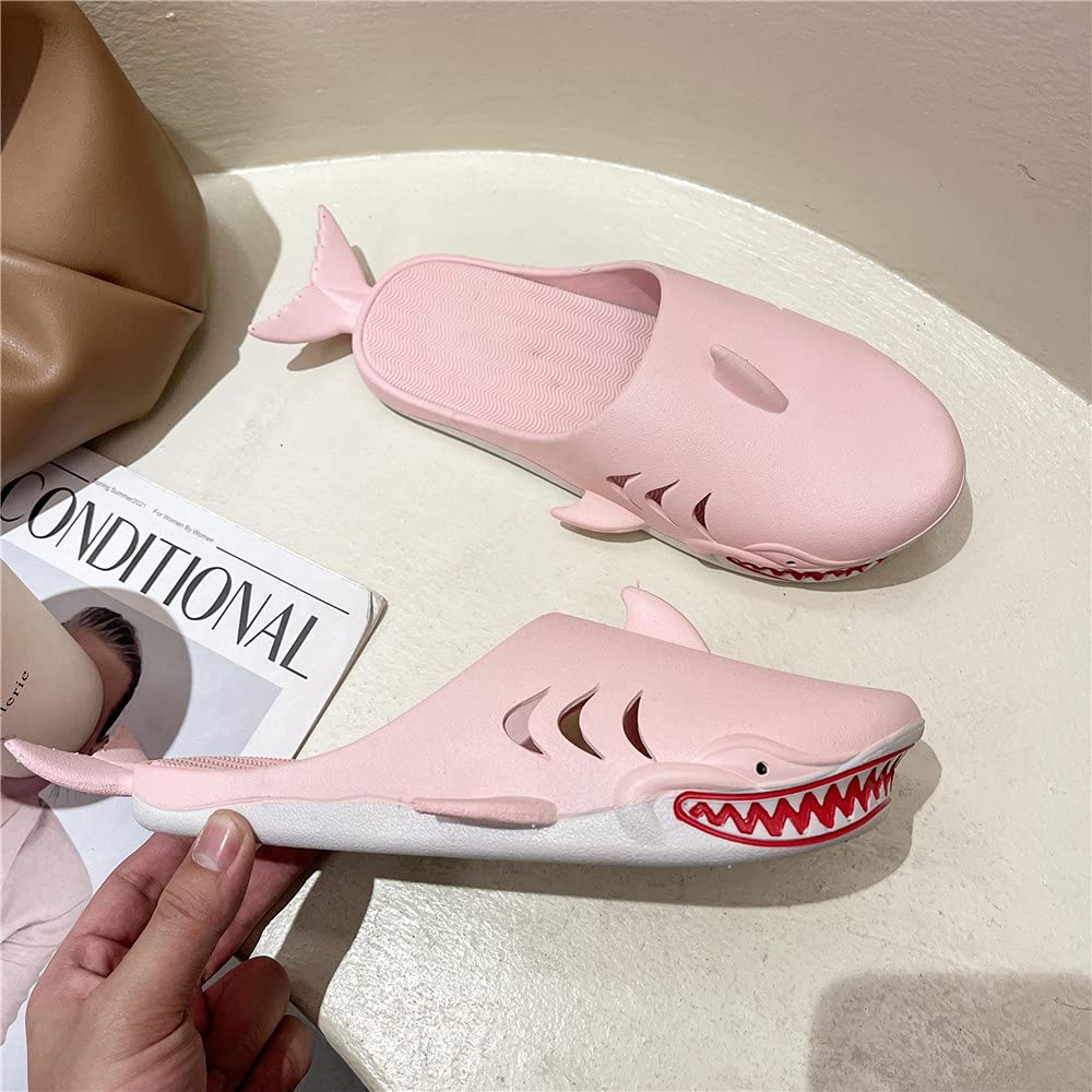 Shark Slippers for Men & Women - Funny Unisex Fish Slippers - Comfortable Beach House Shoes for Outdoor, Pool Party & Summer Vacation